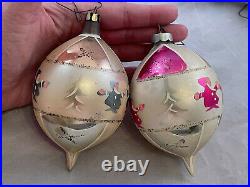 Lot of 16 Vtg Large 5 Mercury Glass Christmas Teardrop Ornaments POLAND-EB36