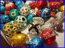 Lot of 236 Vintage Glass Christmas Ornaments satin. Pinecones. HUGE LOT SATIN. ETC