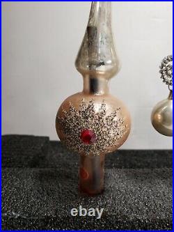 Lot of 3 Vintage Blown Glass Christmas Tree Topper Western Germany