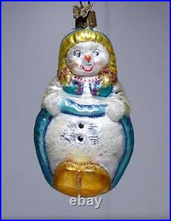 Lot of 3 Vintage NEIMAN MARCUS Polish Glass Snowman Christmas Ornaments