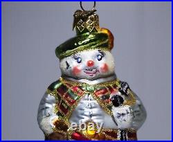 Lot of 3 Vintage NEIMAN MARCUS Polish Glass Snowman Christmas Ornaments