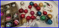 Lot of 38 Shiny Brite USA Glass Christmas Tree Ornaments Vintage 1950's Various