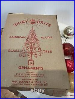 Lot of 38 Shiny Brite USA Glass Christmas Tree Ornaments Vintage 1950's Various