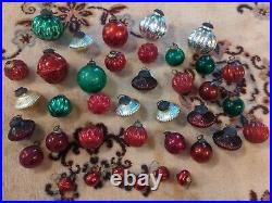 Lot of 38 Vintage German Ornate Heavy Mercury Glass Germany Christmas Ornaments