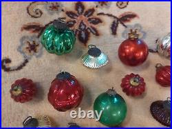 Lot of 38 Vintage German Ornate Heavy Mercury Glass Germany Christmas Ornaments