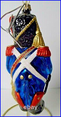 Mercury Glass Toy Soldiers VTG 6in/15cm XMAS Ornaments Hand Painted 4 Drummers
