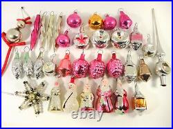 Miniature Vintage Christmas ornaments Soviet New Year Mini glass toy 33 pc