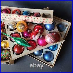 Mixed Lot of Vintage Mercury Glass Christmas Ball Ornaments All Shapes and Sizes