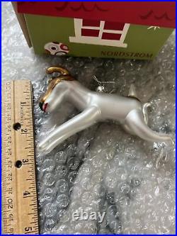 Nordstrom OLIVE THE OTHER REINDEER Blown Glass Christmas Ornament vintage Box
