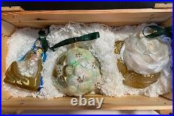 Polonaise Kurt Adler Garden of Mary (3) Piece Hand Blown Glass Ornament Box Set