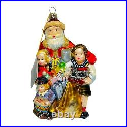Polonaise Kurt Adler Santa Children Gifts Komozja Glass Ornament Christmas VTG