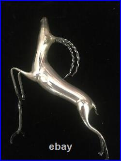 RARE Antique 1920s Bimini German MERCURY Glass Jumping Art Deco Ibex Antelope