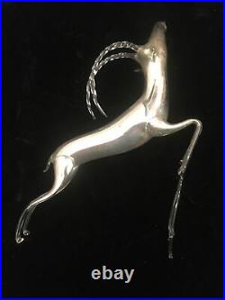 RARE Antique 1920s Bimini German MERCURY Glass Jumping Art Deco Ibex Antelope