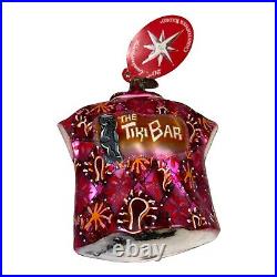 RARE Christopher Radko Hawaiian Cooler Tiki Bar Glass Blown Ornament 011379 Pink