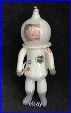 RARE Vintage De Carlini NASA Astronaut Hand Blown Glass 1974 Ornament Italy