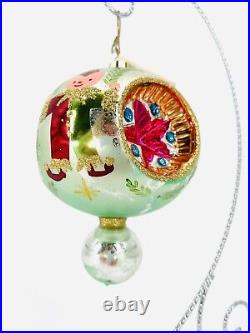 RARE WITH TAG Christopher Radko Elfin Triple Reflector Glass Christmas Ornament