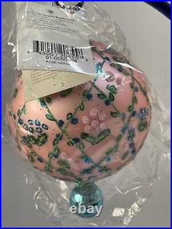 Radko ROSE GARDEN 6 Glass Ball Drop Ornament 2001 01-0050-CB Flowers NEW RARE