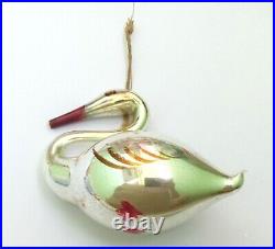 Rare Antique Vintage Ukrainian Ussr Glass Christmas Ornament Decoration Old Swan