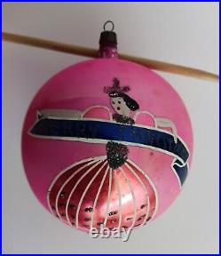 Rare Box Shiny Brite Glass Christmas Tree Ornaments West Germany with Poland Ball