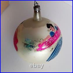 Rare Box Shiny Brite Glass Christmas Tree Ornaments West Germany with Poland Ball