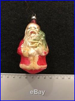 Rare German Mercury Glass Vintage Christmas Ornament Of Santa