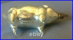 Rare PIG with Extended Annealed legs Figural Antique Christmas glass ornament