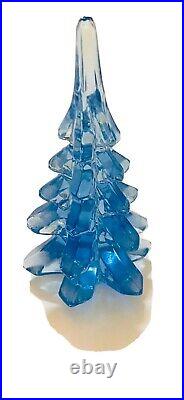 Rare Vintage Blue Art Glass Christmas Tree