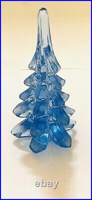 Rare Vintage Blue Art Glass Christmas Tree