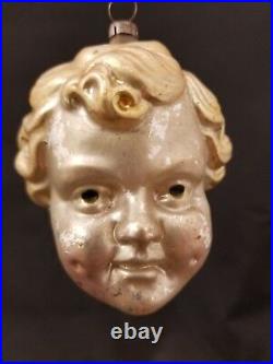 Rare Vintage German 1920's Baby Jesus Head Ornament 3.25