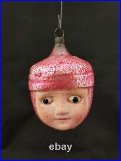 Rare Vintage German 1920's Joan of Arc Head with Glass Eyes Glass Ornament 3