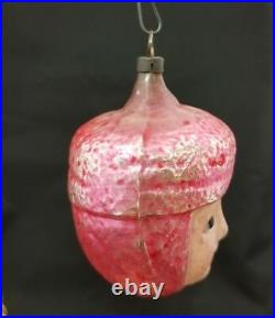 Rare Vintage German 1920's Joan of Arc Head with Glass Eyes Glass Ornament 3