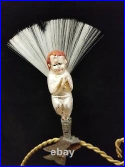 Rare Vintage German 1930's Angel on Clip with Annealed Hands Glass Ornament 4