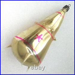 Rare Vintage USSR Ukrainian Glass Christmas Ornament Xmas Decor Old Space Rocket