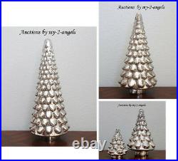 S/4 Pottery Barn Christmas LARGE MED SML MINI MERCURY GLASS TREE CLOCHES vintage