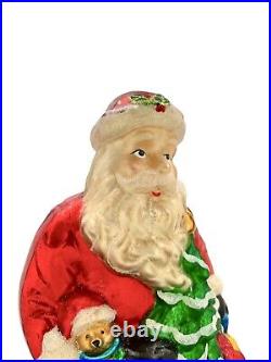 Santa Clause Figurine 14 Mercury Glass Vintage Christmas Holiday Collectible