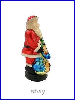 Santa Clause Figurine 14 Mercury Glass Vintage Christmas Holiday Collectible