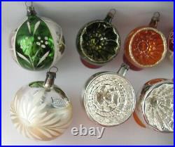 Set 12 BALLS Deep Indent Vintage XMAS Decor CHRISTMAS Ornament Russian Glass4