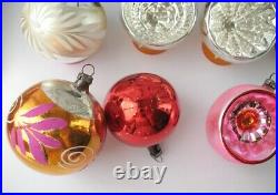 Set 12 BALLS Deep Indent Vintage XMAS Decor CHRISTMAS Ornament Russian Glass4
