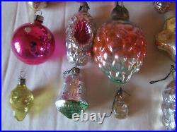 Set 50 Christmas Glass Toys Vintage Soviet Ornament Decorations New Year USSR