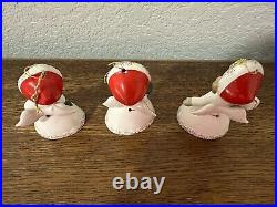 Set Of 3 Napco Christmas Angels 1959 Bell Ornaments Beautiful! Rare Vintage