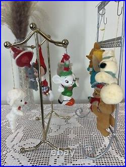 Set of 11 vintage Christmas tree ornaments Flocked & Christmas ornaments