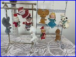 Set of 11 vintage Christmas tree ornaments Flocked & Christmas ornaments