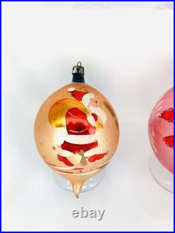 Set of 12 Vintage Poland Handmade Hand Painted Mercury Glass Christmas Ornaments