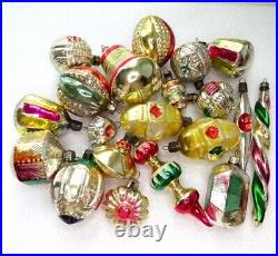 Set of 20 Old Vintage Ukrainian USSR Glass Xmas Christmas Ornaments Decorations