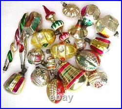 Set of 20 Old Vintage Ukrainian USSR Glass Xmas Christmas Ornaments Decorations