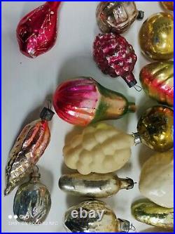 Soviet Christmas Decorations Glass Toys New Year Ornaments USSR Cone Grape Rare