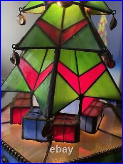 Special Times Genuine Stained Glass Lighted Christmas Tree Vintage Collector