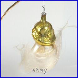 Spun glass Christmas Ornament Angel Cherub Vintage blown glass