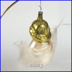 Spun glass Christmas Ornament Angel Cherub Vintage blown glass