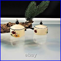 Stockpot And Skillet Glass Blown Christmas Ornaments Figural Vintage Italy Made